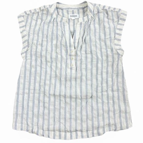 3/$15 Hudson Blue Striped Women's Blouse - Picture 1 of 1